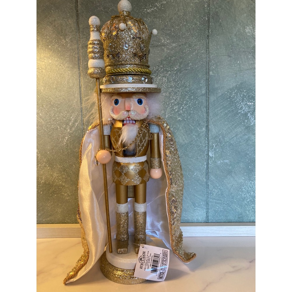 Kurt Adler Hollywood Nutcracker Gold Sequin Cape King Holly Adler HA0662 New
